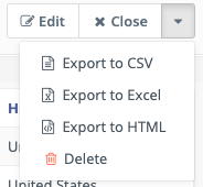 Screenshots of Mautic Exporting Report