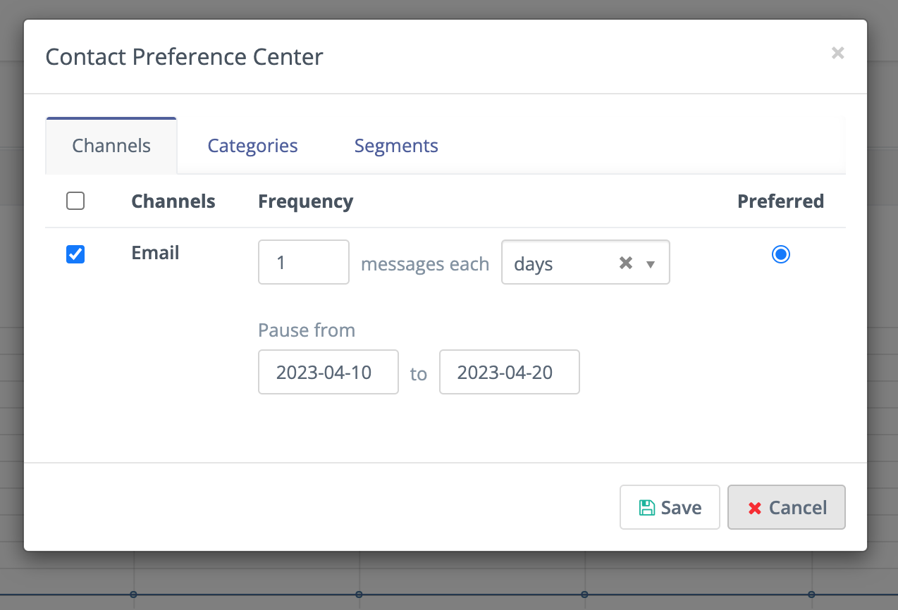 Screenshot of Preference